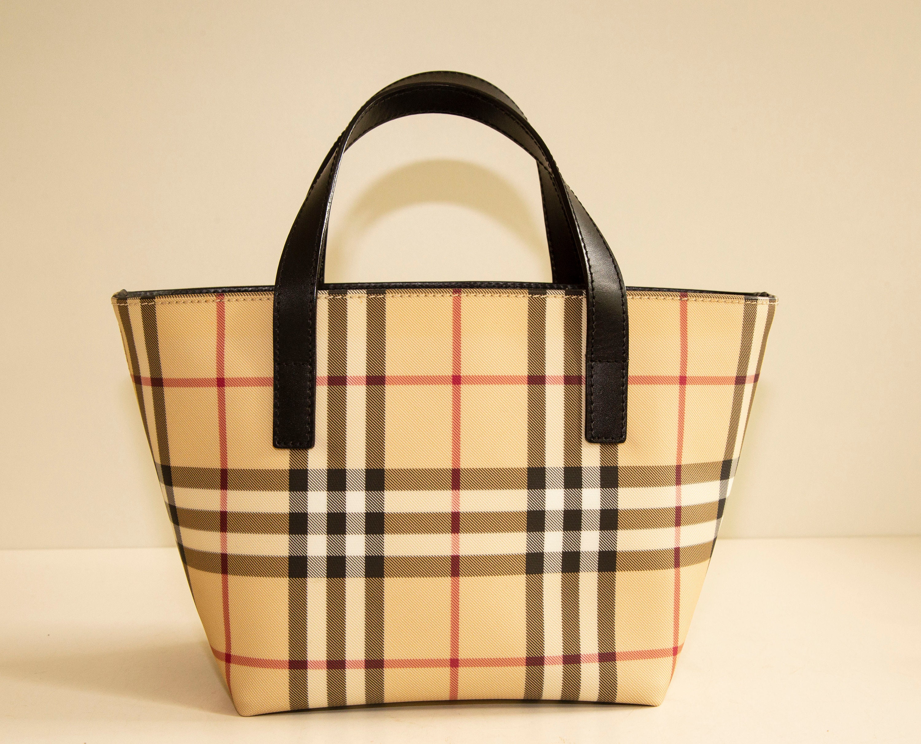 burberry london pink plaid purse