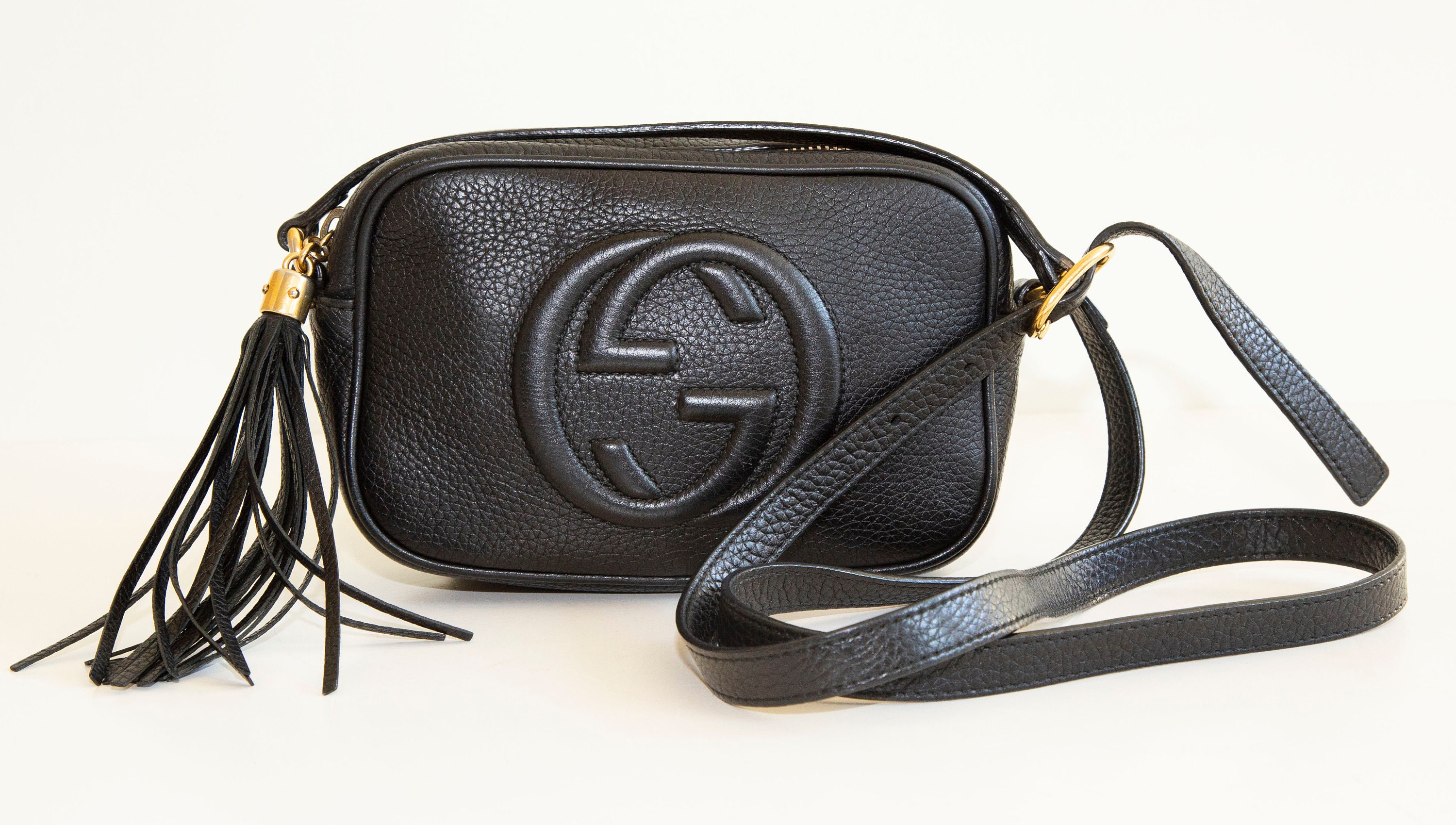 New Gucci Disco Soho GG Black Chain Cross Body Handbag 536224 AUTHENTIC