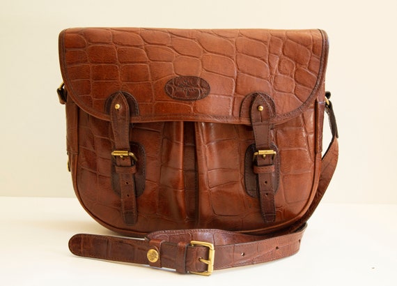Mulberry Messenger Bag Reptile Embossing Brown Lea