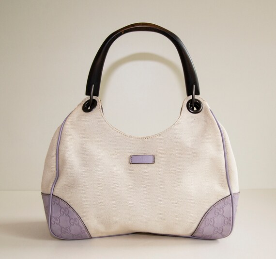 wooden handle gucci bag