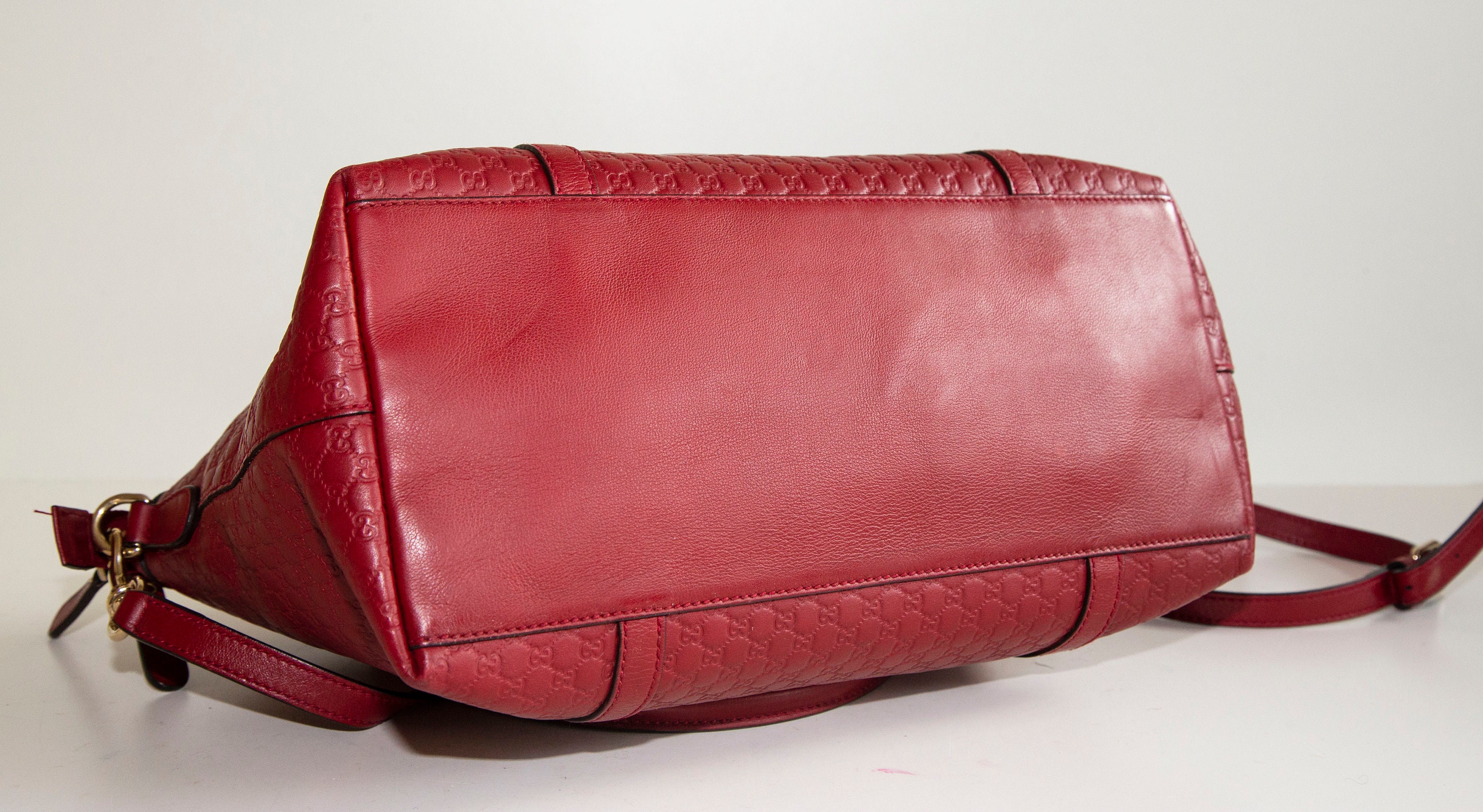 Gucci Dome Micro Guccisima Two way Bag in Red in Good Condition