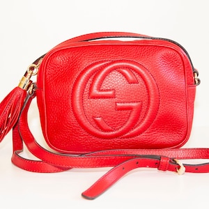 Gucci Soho Disco Bag in Red Leather & Gold - Etsy