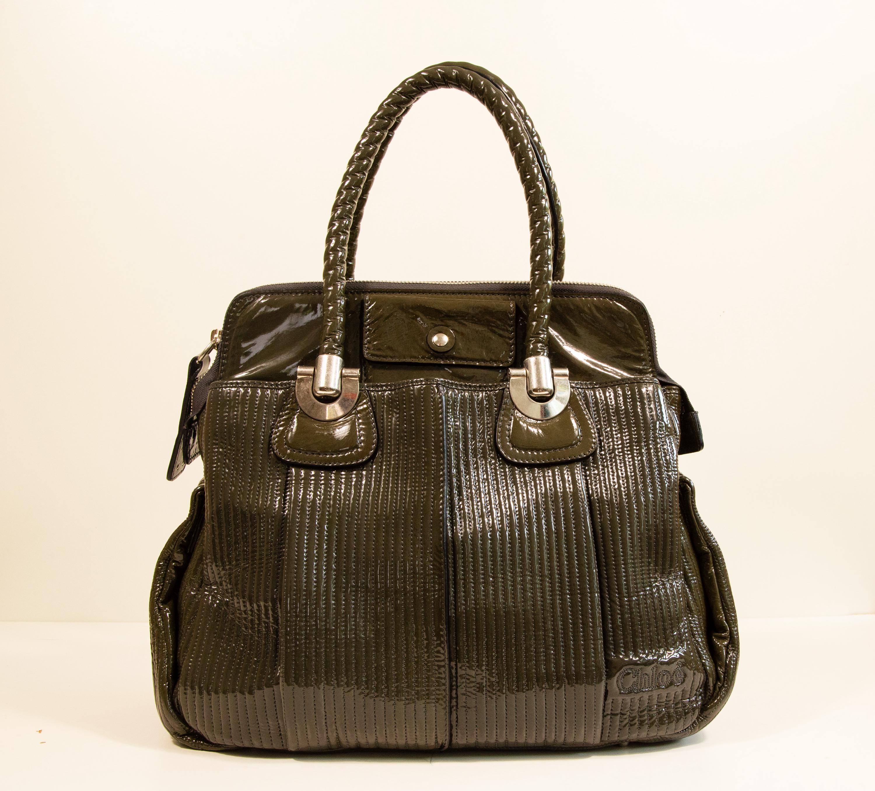 Chloe Heloise Green Patent Leather Shoulder Bag in Very Good Vintage Condition Etsy Ireland