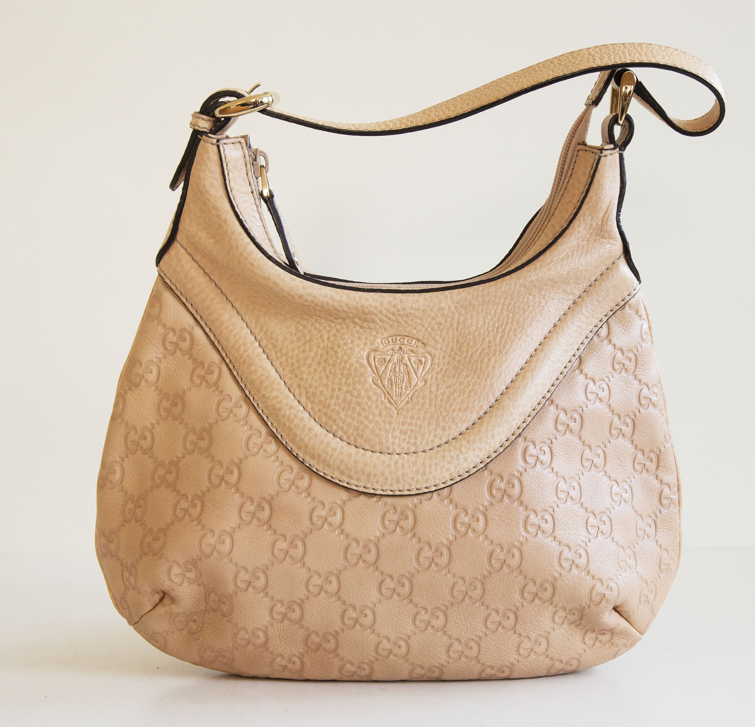 Gucci Brown GG Canvas Charmy Medium Hobo Bag