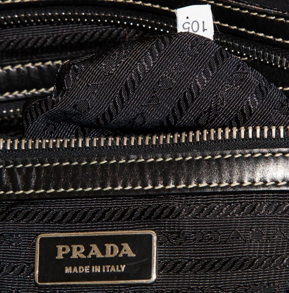 Prada Crossbody Bag Nylon Silver-tone Black/Yellow in Nylon with