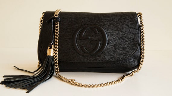 Gucci Soho Flap in Black Leather in Very Good Condition -  Israel