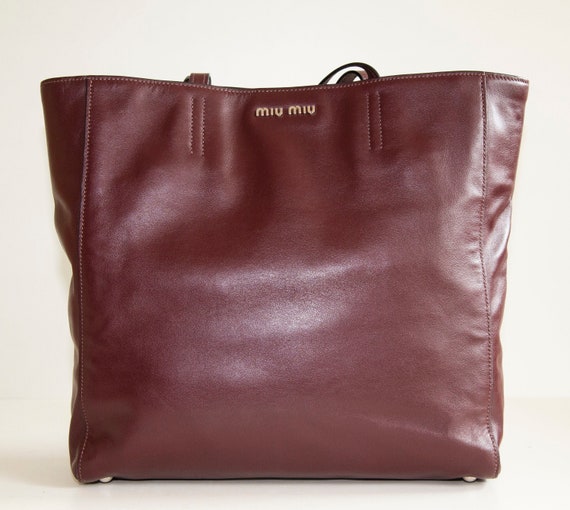 Miu miu top leather tote bag