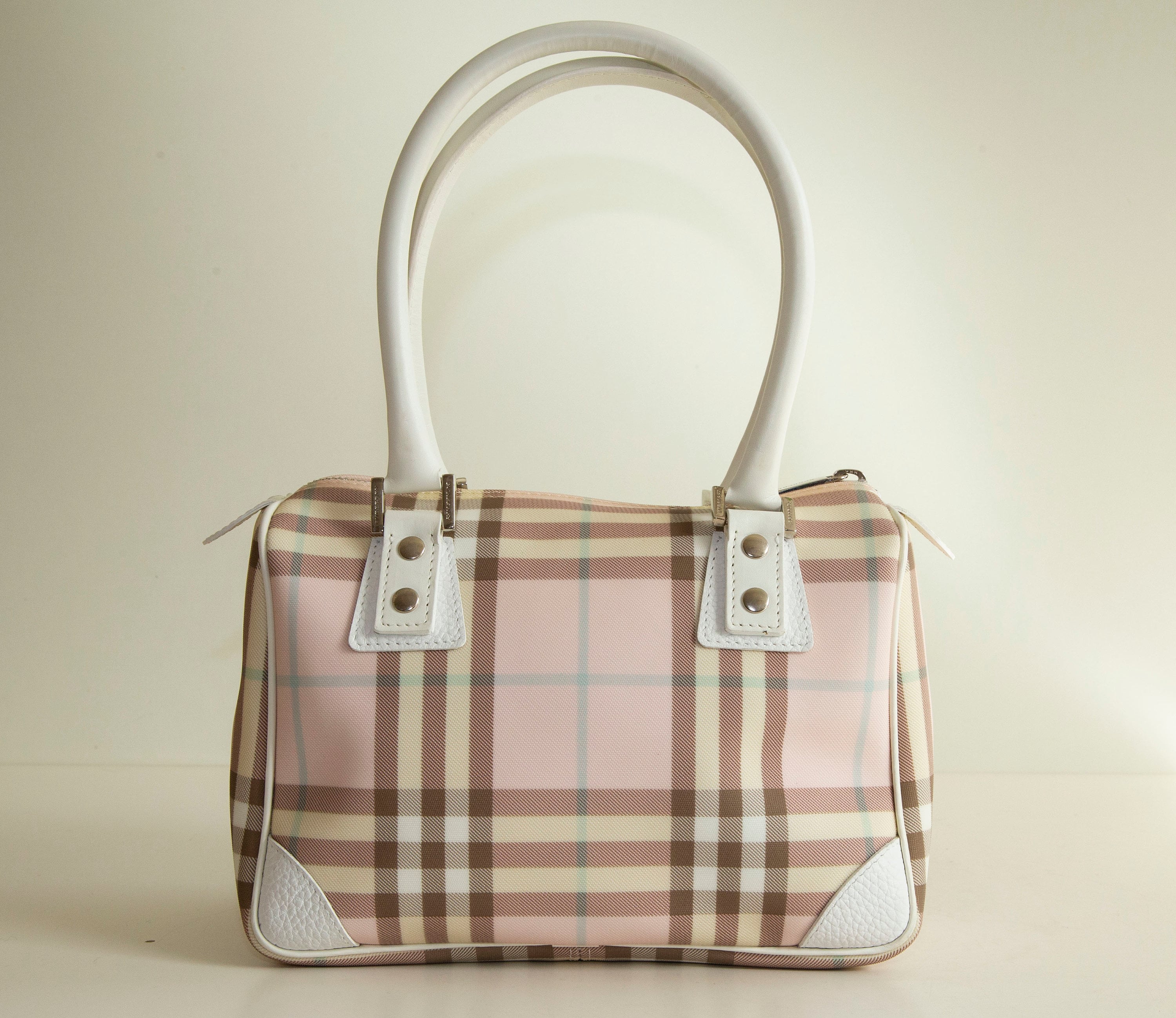 Burberry Pink Plaid Handbag