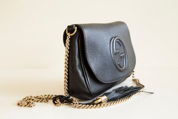 Gucci Soho Flap in Black Leather in Very Good Condition (536224)