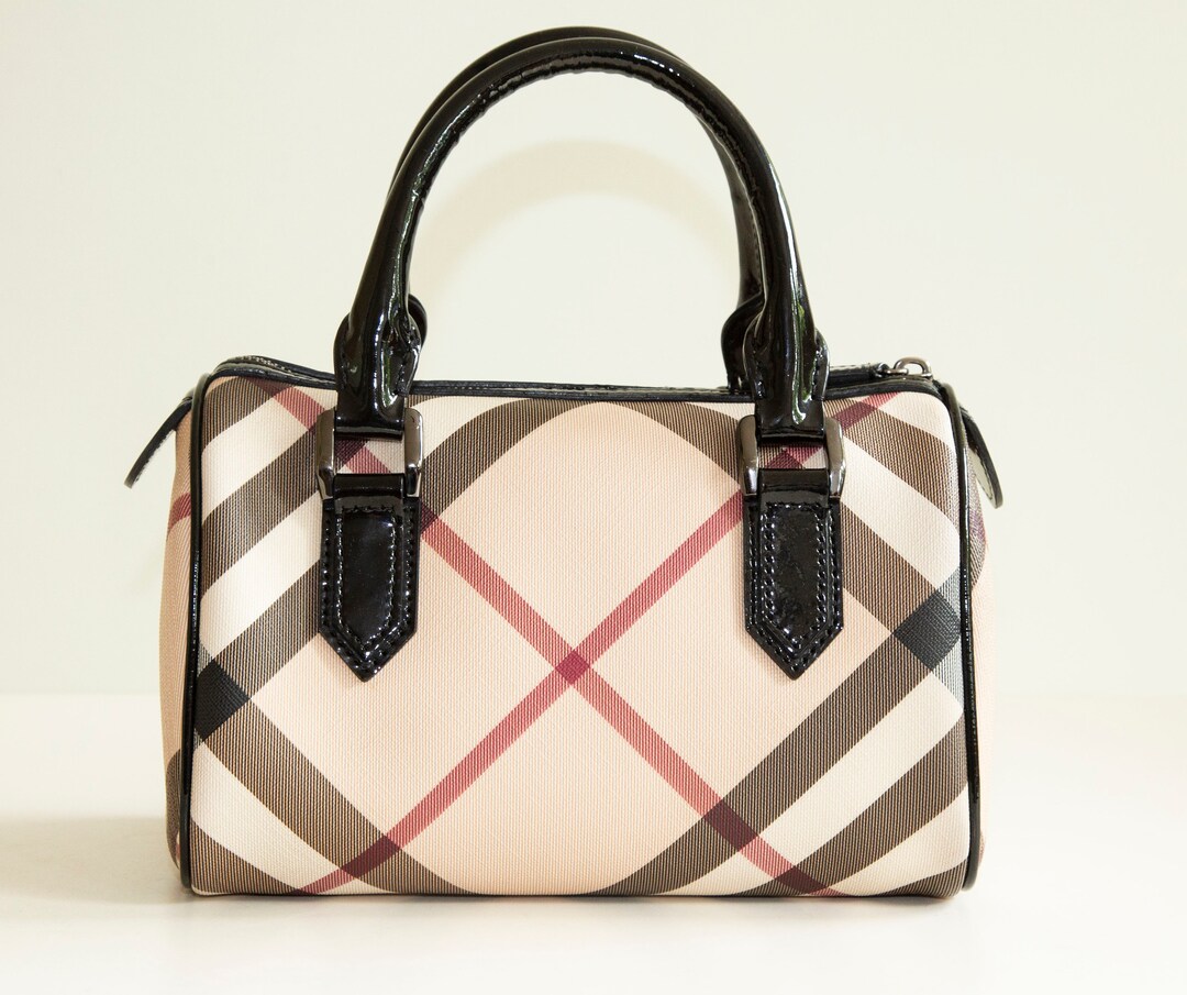 Burberry Nova Check Bowling Bag in Very Good Condition Etsy