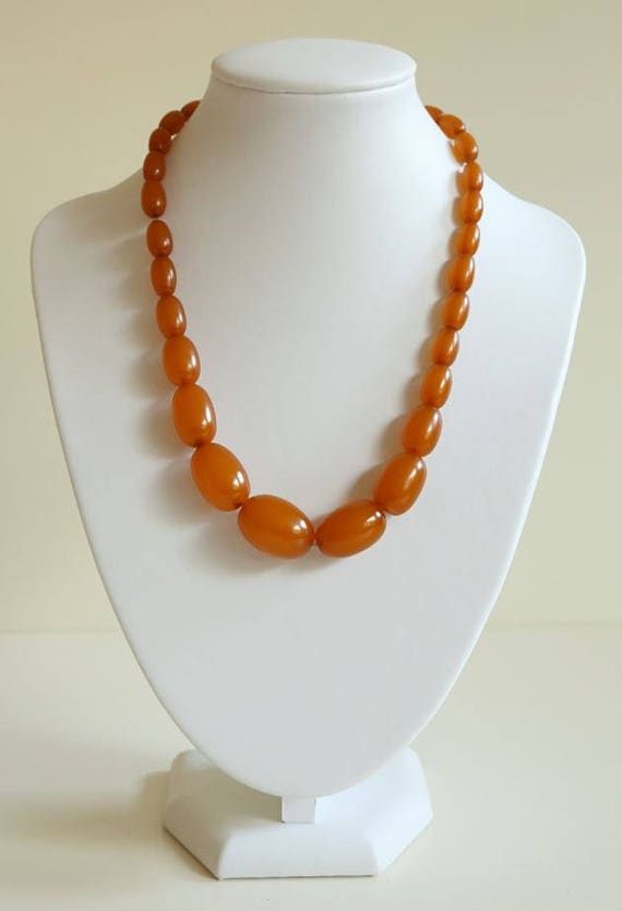Bakelite Vintage Butterscotch Bakelite Necklace ca