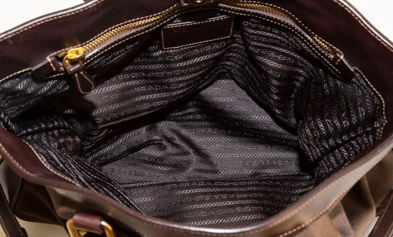 Prada Vintage Brown Jacquard Canvas Handbag, Best Price and Reviews