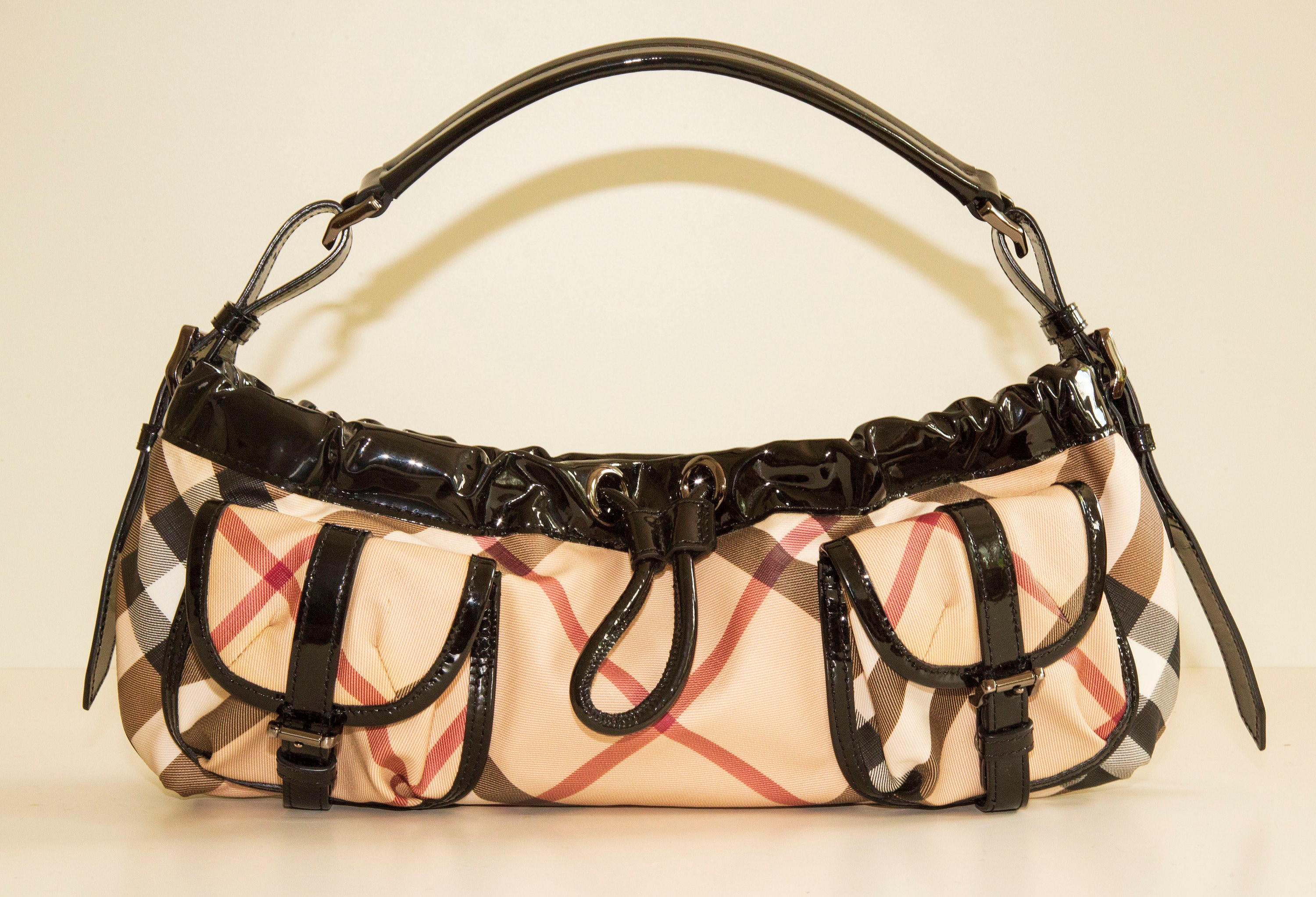Vintage Check and Leather Bag Strap in Black - Women | Burberry® Official