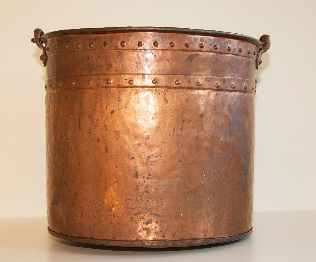 Antique English Solid Copper Bucket With Riveted Seams and Etsy