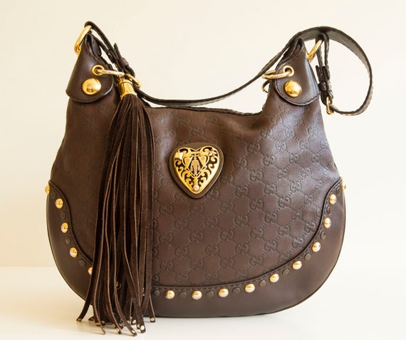 gucci embossed leather hobo