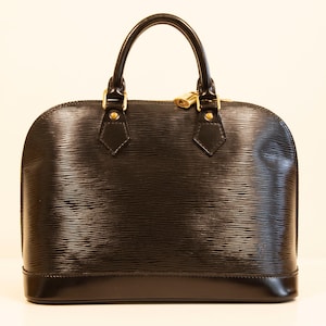 Louis Vuitton Alma Top Handle Bag in Black Epi Leather in Very
