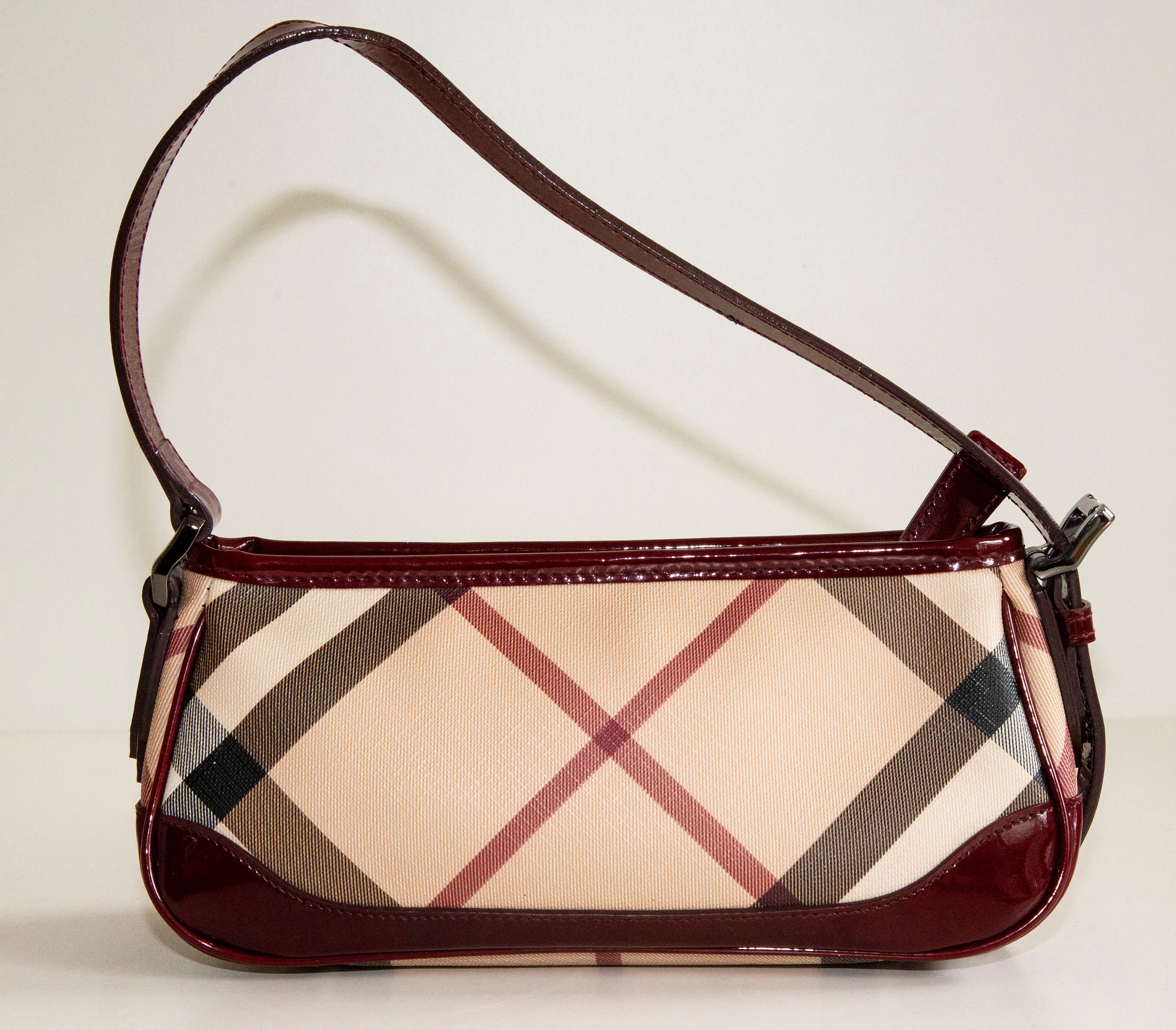 Authentic Burberry Pink Nova Check Convertible Clutch Bag