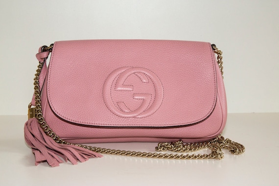 Gucci Soho Pink Leather Crossbody Bag in Very Good Condition 