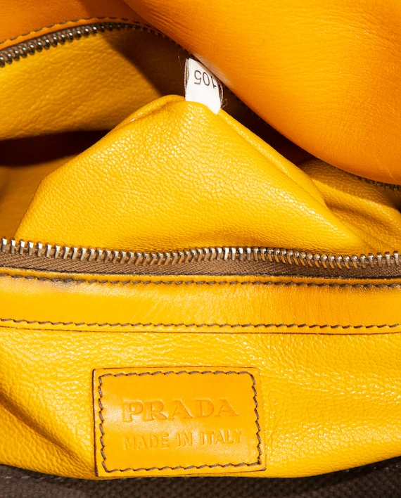 Authentic PRADA Yellow Leather Hand Bag Purse with Keys Milano | eBay