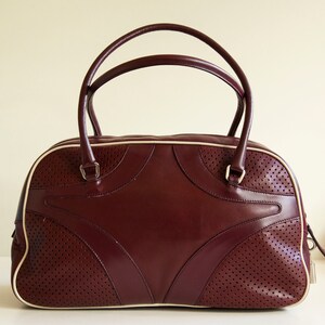 Prada Bowling Bag in Burgundy Leather Good Vintage Condition - Etsy