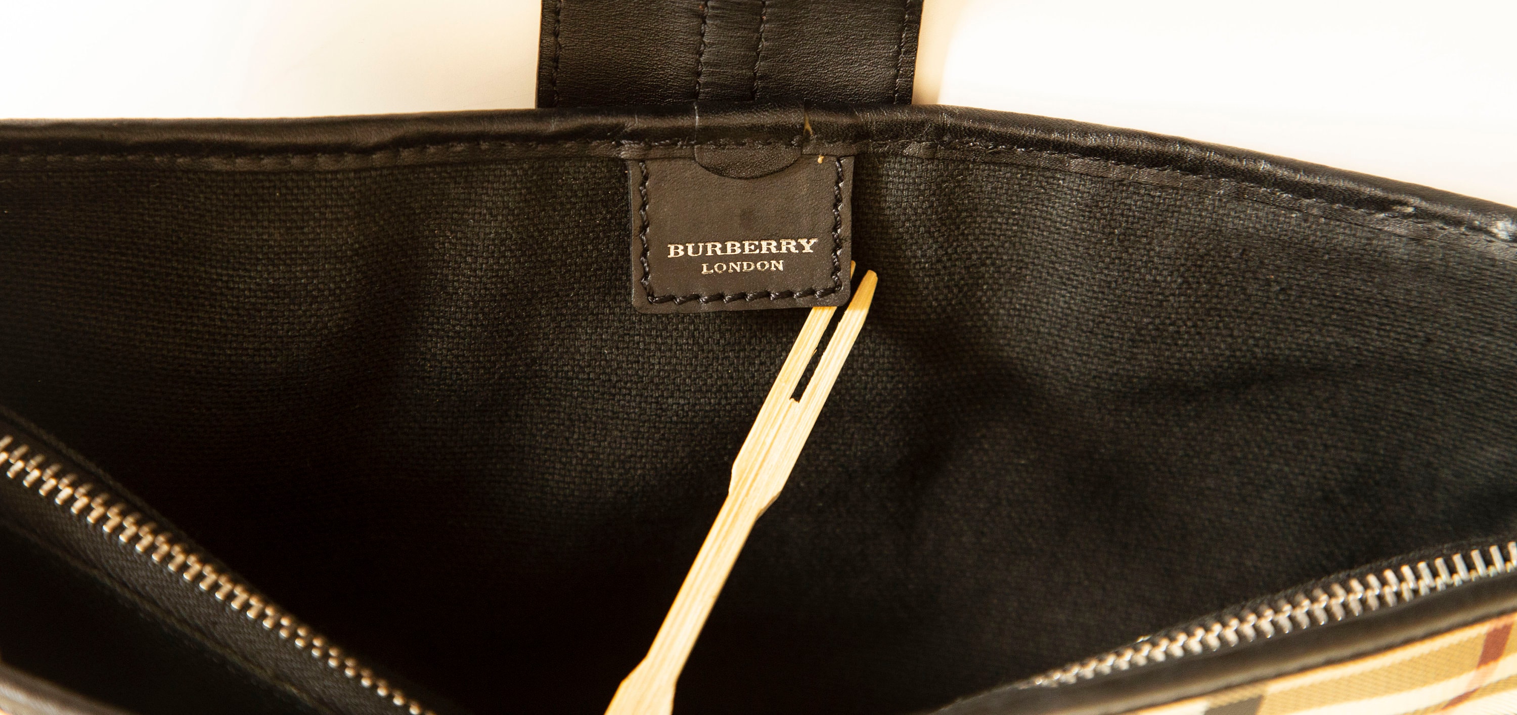 burberry bag inside