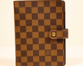 Louis Vuitton MM Agenda Cover in Damier Ebene Coated Canvas in Very Good Vintage Condition Year 2003