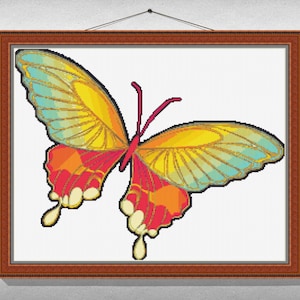 CROSS-STITCH-PATTERN-Butterfly, Instant download pdf