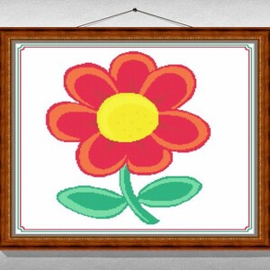 CROSS-STITCH-PATTERN-Flower, Instant download pdf
