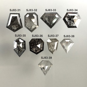 0.47 Ct To 1.25 Ct Shield Shape Salt and Pepper Natural Diamonds, Shield Shape Natural Diamond, Shield Shape Diamonds SJ83-31 to SJ83-39