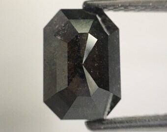 2.40 Ct Black Emerald Cut Diamond: Natural Loose Stone