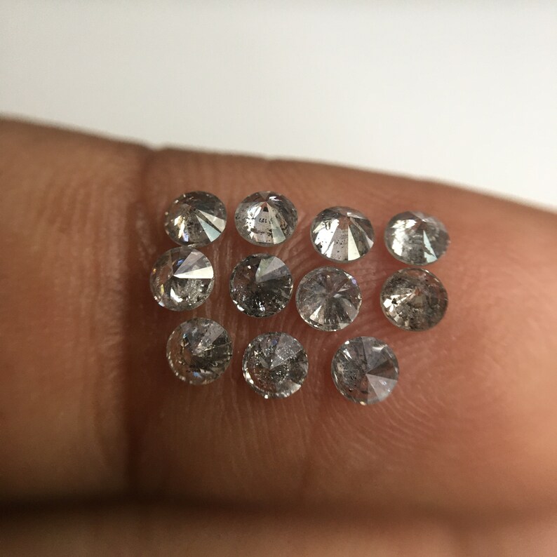 1.04 Ct Natural Loose Diamond 11 pcs SJ6062 Salt and Pepper Diamond I3 Clarity 2.80 MM to 2.85 MM Round Brilliant Cut Diamond