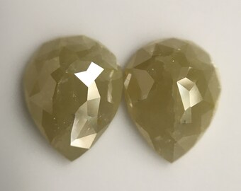 3.62 Ct Yellow Pear Shape Rustic Diamond: 9.92 mm
