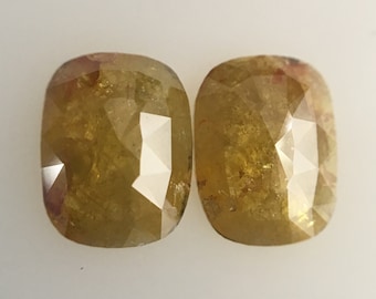 1.92 Ct Fancy Yellow Oval Diamond Pair: Natural Loose Diamonds
