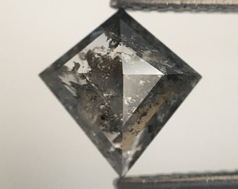 1.31 Ct Kite Shape Salt and Pepper Loose Diamond: Gray Black Natural Diamond