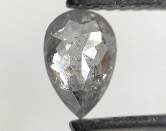 0.50 Ct Pear Shape Salt and Pepper Rose Cut Diamond