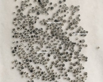 1.00 Ct lot, 2.10 mm to 2.20 mm Natural Salt and Pepper Round Brilliant Cut Diamond, 19 to 28 Pcs Diamond, Polished Round Cut Diamond