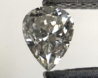 0.40 Ct Pear Rose Cut Salt and Pepper Diamond: Natural Gray & Black Diamond