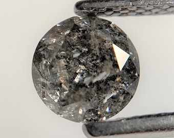 0.75 Ct Round Salt and Pepper Diamond: Natural Loose Diamond 5.58 mm