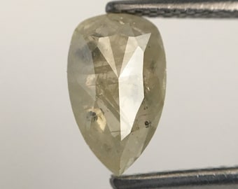 1.05 Carat Light Yellow Pear Cut Diamond, Excellent Cut