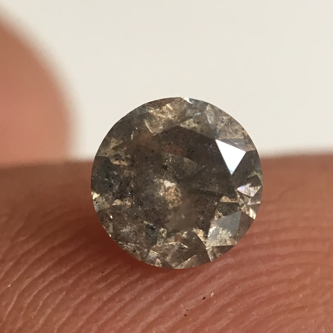 060 Ct ausgefallener grauer runder Brillantschliff | Etsy