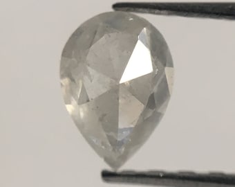 0.49 Ct Pear Rose Cut Diamond: Fancy Grey White Loose Diamond