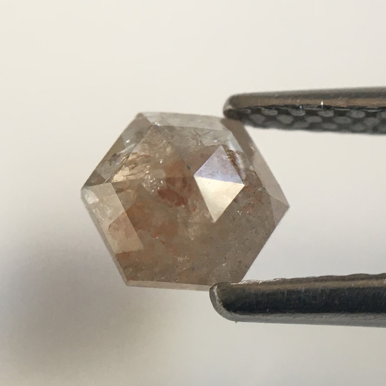 5.84 mm X 5.00 mm X 2.29 mm Natural Geometric Loose Diamond SJ576149 0.56 Ct Hexagon Shape brownish Gray Natural Loose Diamond