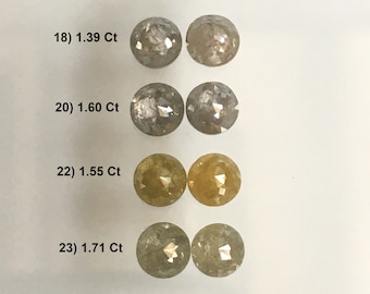 100% natuurlijke ronde vorm roosgeslepen losse diamant, paar roosgeslepen doorschijnende losse, door aarde gewonnen natuurlijke diamanten AJ05/18to23