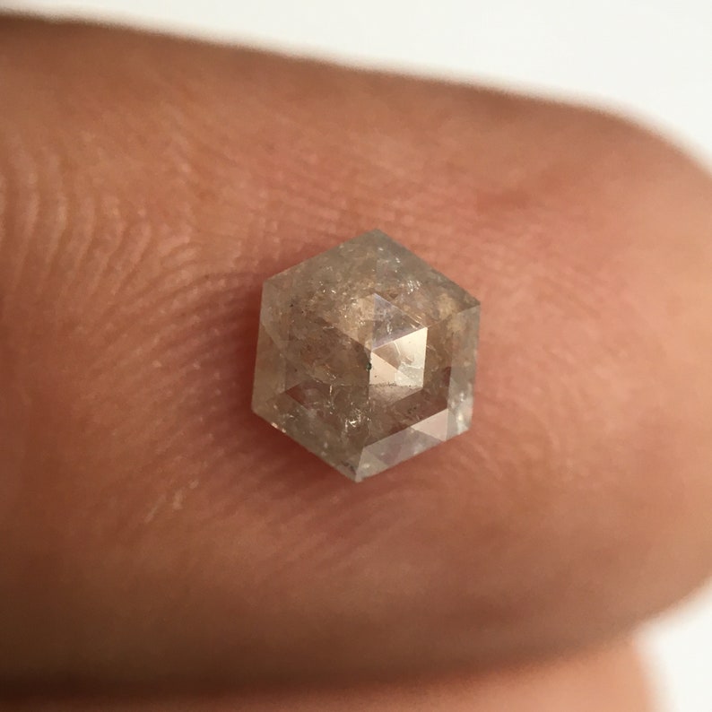 5.84 mm X 5.00 mm X 2.29 mm Natural Geometric Loose Diamond SJ576149 0.56 Ct Hexagon Shape brownish Gray Natural Loose Diamond