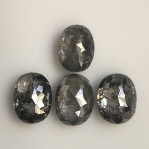 1.16 Ct Oval Salt and Pepper Diamond: Loose Grey Diamond, 4 Pcs