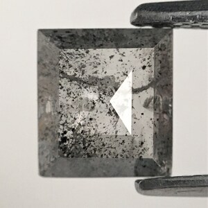 0.69 Ct Square Shape Ethically Sourced Natural Loose Diamond, 6.29 mm x 5.72 mm x 1.75 mm Base flat Salt and Pepper Natural Diamond SJ71/81