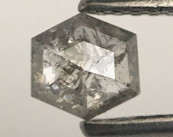 0.51 Ct Salt and Pepper Hexagon Diamond - Rose Cut