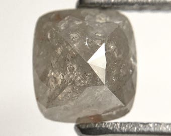 1.60 Ct Grey Cushion Rose Cut Diamond, Natural Loose Diamond