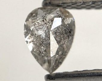 0.57 Ct Pear Rose Cut Salt and Pepper Diamond