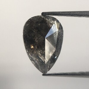 0.84 Ct Pear Shape Dark Gray Diamond: Natural Loose Gemstone